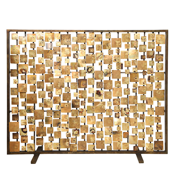 Marie Suri Custom Fireplace Screens Andirons Aurora Brass Fireplace Screen Is Made To Order With Steel Frame And Decoration As Shown It Measures 29 H X 36 W 10 D For The Feet